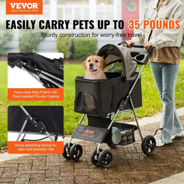 VEVOR Pet Stroller, A Four-wheeled Rotating Dog Stroller With A Brake